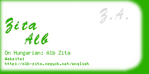 zita alb business card